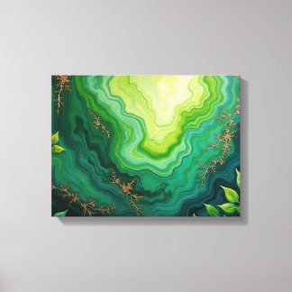Verdant Veins – 16"x12" Jungle Flow Abstract Fluid Leinwanddruck