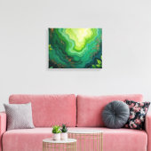 Verdant Veins – 16"x12" Jungle Flow Abstract Fluid Leinwanddruck (Insitu (Wohnzimmer))