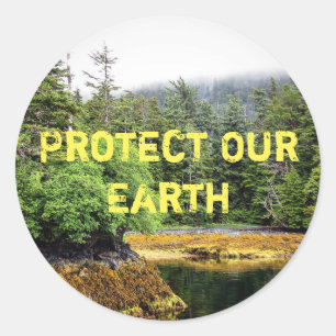 "Verdant Views"-Sticker Runder Aufkleber