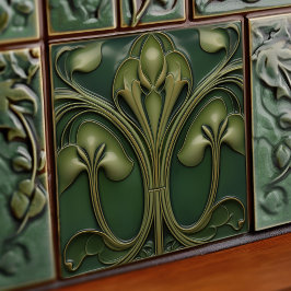 Verdant Vines: Jugendstil-Revival Fliese