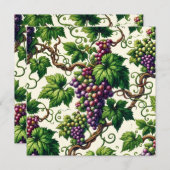 Verdant Vineyard Bliss: Ein Tapestry von Grapevine Einladung (Vorne/Hinten)