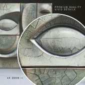 Verdant Vision - Abstrakte kubistische Keramik Til Fliese