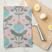 Verdant Whimsy Blume - Rosa Geschirrtuch (Viertel Falte)