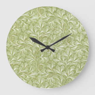 Verdant Whimsy Floral Wall Clock Große Wanduhr