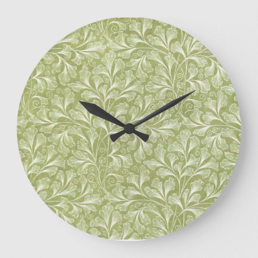 Verdant Whimsy Floral Wall Clock Große Wanduhr (Vorderseite)