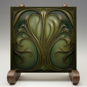 Verdant Whirls Art Nouveau Keramik Tile Fliese