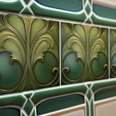 Verdant Whirls Art Nouveau Keramik Tile Fliese
