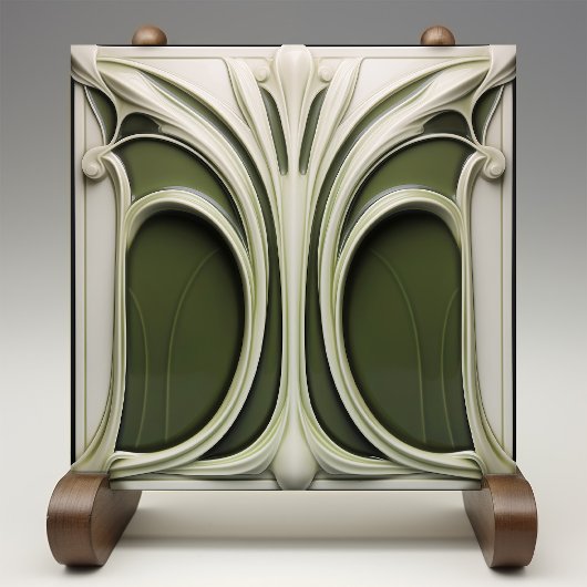 Verdant Whisper Art Nouveau Keramik Tile Fliese