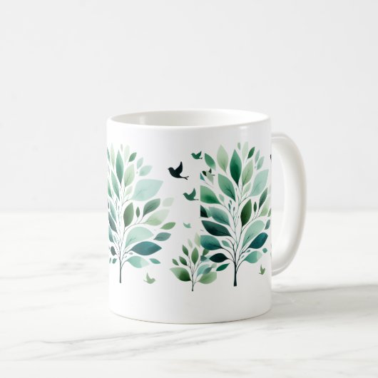 Verdant Whispers Chickadee Kaffeetasse (VorderseiteRechts)