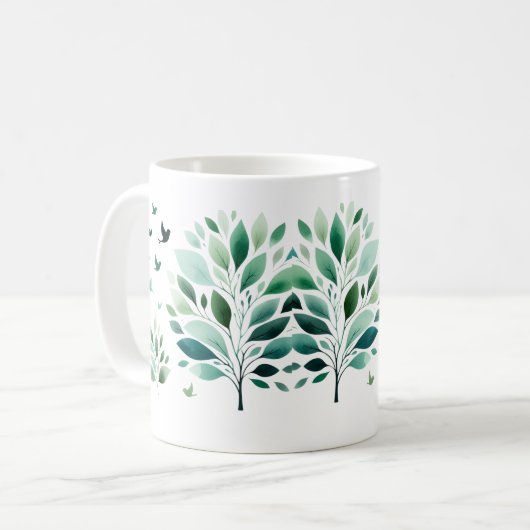 Verdant Whispers Chickadee Kaffeetasse (Vorderseite Links)