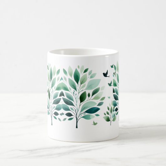 Verdant Whispers Chickadee Kaffeetasse (Mittel)