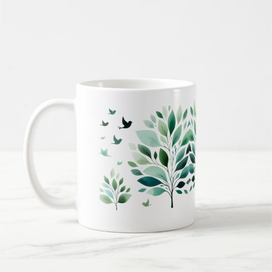 Verdant Whispers Chickadee Kaffeetasse (Links)