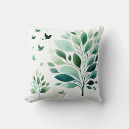 Verdant Whispers Chickadee Kissen