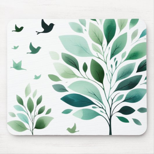 Verdant Whispers Chickadee Mousepad (Vorne)