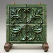 Verdant Wirbel Art Nouveau Keramik Tile Quads Fliese