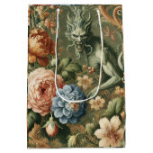 Verdant's Wrath - Mythisches Blumendesign Mittlere Geschenktüte (Rückseite)