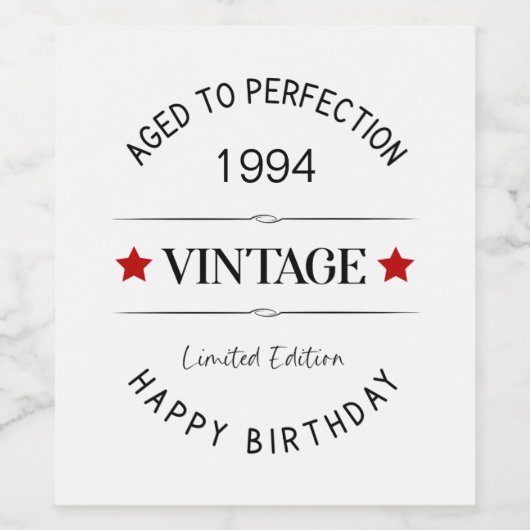 Verdauliches Geburtsweinetikett Weinetikett (Einzelnes Label)