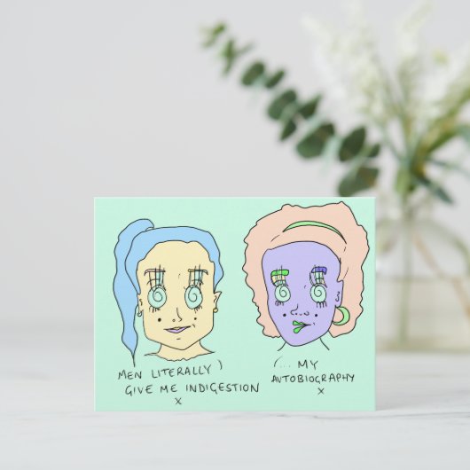 Verdauungsstörungen | Postkarte | (Stehend Vorderseite)