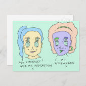 Verdauungsstörungen | Postkarte | (Vorne/Hinten)