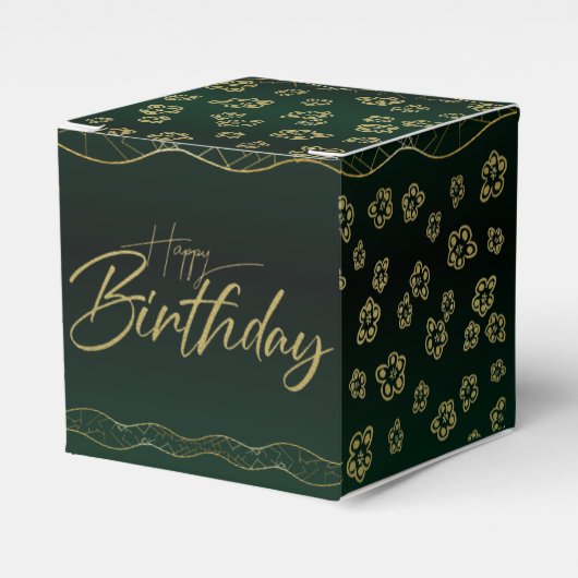 verde bosque para cumple con flores linda geschenkschachtel (Vorderseite)