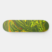 Verde con amarillo en estilo mármol skateboard (Horizontal)