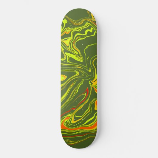 Verde con amarillo en estilo mármol skateboard (Vorderseite)