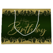 verde de bosque de cumple con flores große geschenktüte (Vorderseite)