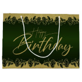 verde de bosque de cumple con flores große geschenktüte (Rückseite)