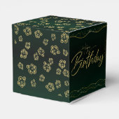 verde de bosque para cumple con corazón y flores geschenkschachtel (Rückseite)