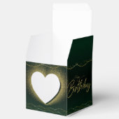 verde de bosque para cumple con corazón y flores geschenkschachtel (Geöffnet)