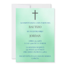 Verde Invitación de bautizo