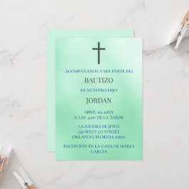 Verde Invitación de bautizo Einladung