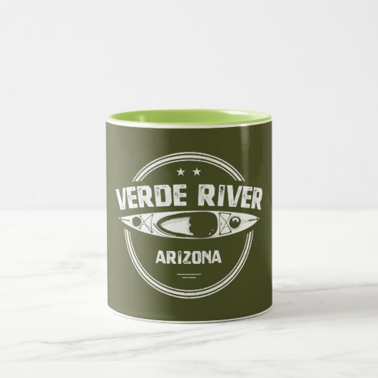 Verde River Arizona Kayaking Zweifarbige Tasse (Mittel)