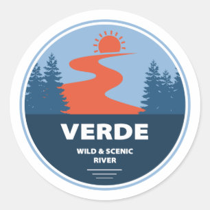 Verde Wild und Landschaftlicher Fluss Arizona Runder Aufkleber