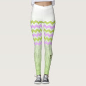verde y blanco con zigzag leggings (Vorderseite)