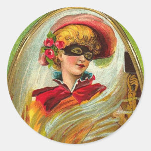 Verdeckte Dame Halloween Greetings Runder Aufkleber