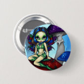 "Verdeckte Fee auf den Pilzen" Knopf Button (Vorne & Hinten)