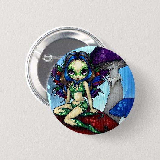 "Verdeckte Fee auf den Pilzen" Knopf Button (Vorne & Hinten)