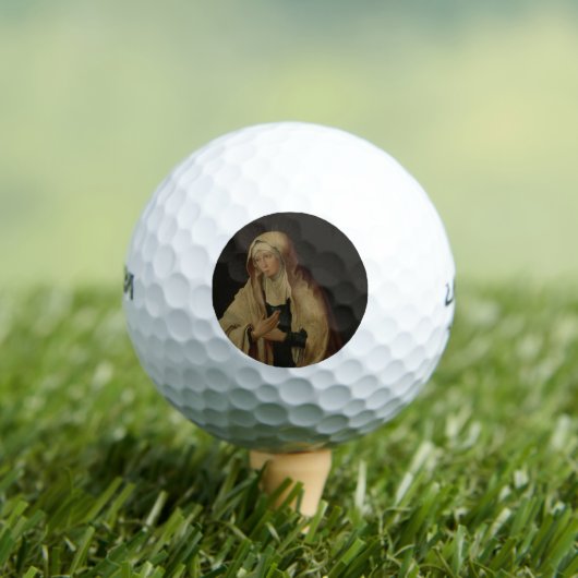 Verdeckte Jungfrau Mary (von Lucas van Leyden) Golfball (Insitu T-Shirt)