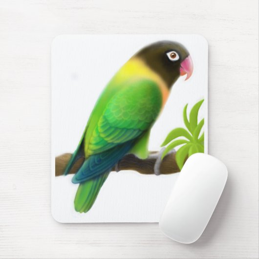 Verdecktes Lovebird-Grün Mousepad (Mit Mouse)