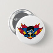 Verdecktes Superhero-Mädchen-Abzeichen Button (Vorne & Hinten)