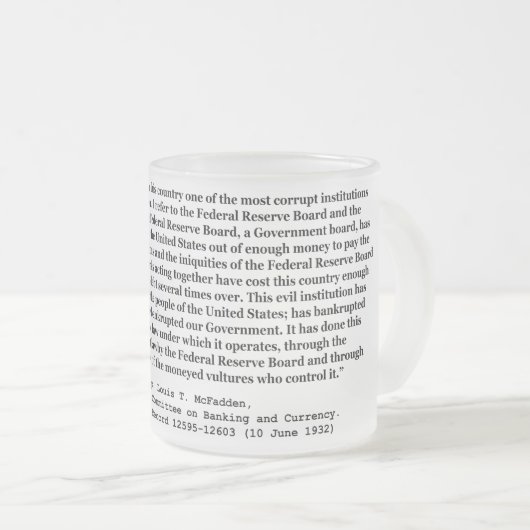 Verderben Sie bundesstaatliches Reserve-Zitat Mattglastasse (VorderseiteRechts)