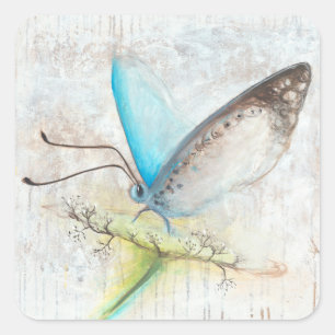 Verdes Blue Quadratischer Aufkleber