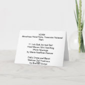 Verdi, Ahwahnee Hotel-Patio, Yosemite Karte (Rückseite)