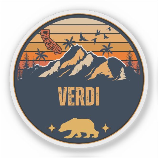 Verdi, Kalifornien Aufkleber (Vorderseite)