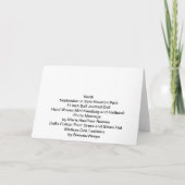 Verdi, September im Sam Houston Park Karte (Rückseite)