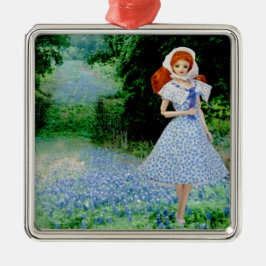 Verdi, Texas Hill Country Bluebonnets Silbernes Ornament