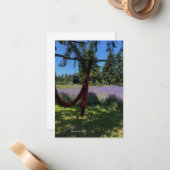 Verdichtungsstoff, Gartenlattern und Lavendelfeld Mitteilungskarte (Vorderseite/Rückseite Beispiel)