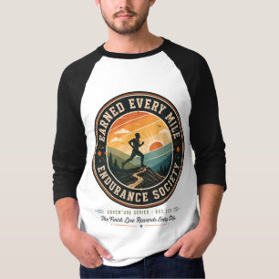 Verdiene-jeden-Meile-Ausdauer-Trailrunner-Retro-T- T-Shirt