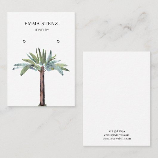 Verdienen der Schmuckkarte ・ Pastellpalme Tree Visitenkarte (Vorne/Hinten)